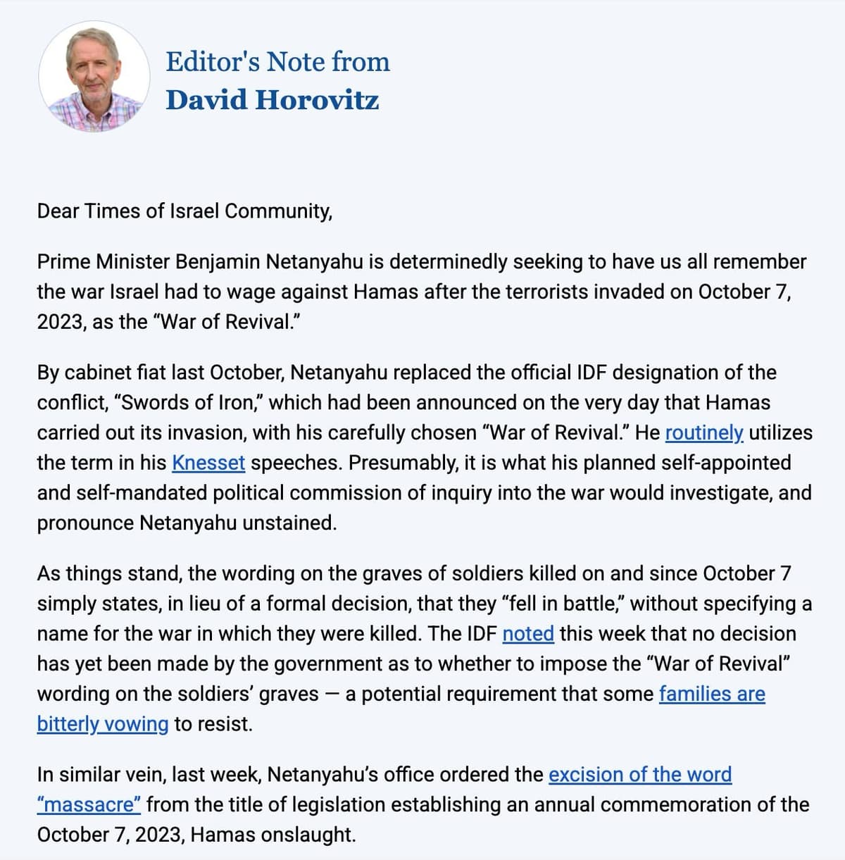 The PM insists that there was no massacre on October 7. But will that stop Diaspora audiences from wildly applauding him?  - Israel from the Inside with Daniel Gordis cover