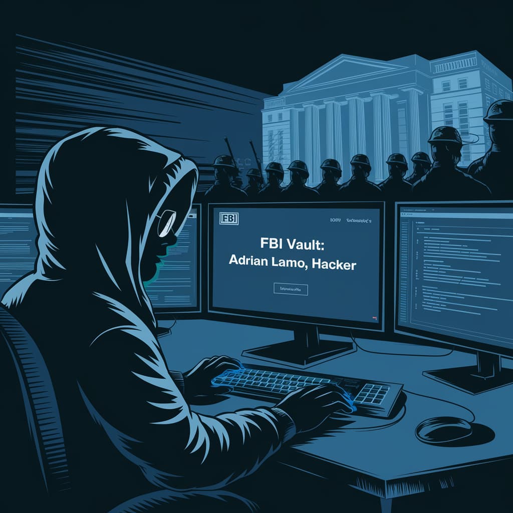 FBI Vault: The Homeless Hacker, Adrian Lamo - Two Robots Talking cover
