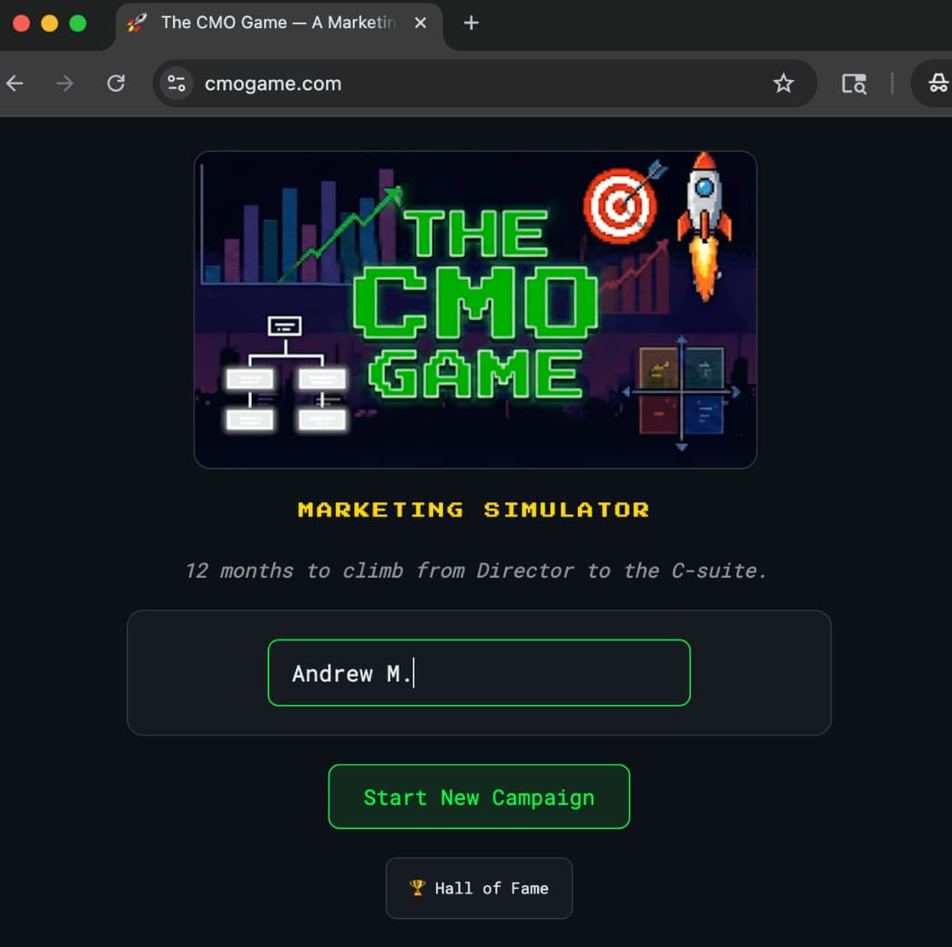 Introducing The CMO Game - A History of Marketing cover