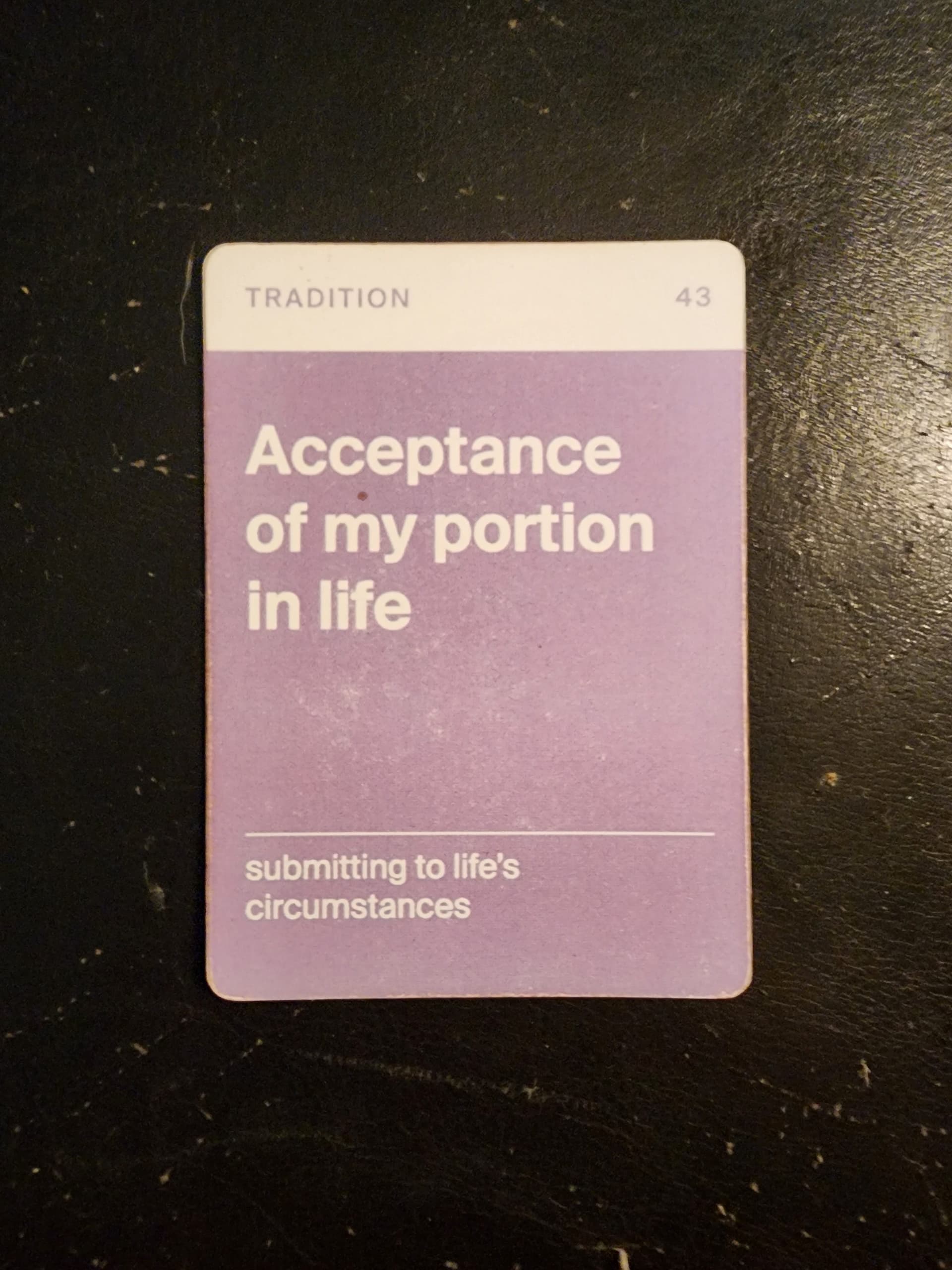 #43 Acceptance of my portion in life — The Values Sort cover