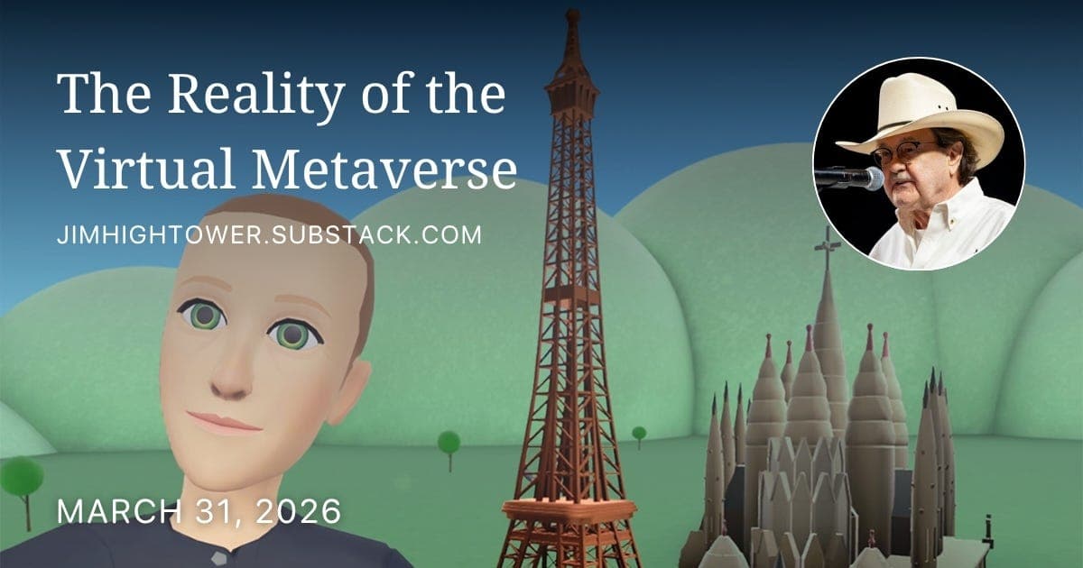 The Reality of the Virtual Metaverse - Jim Hightower's Radio Lowdown cover