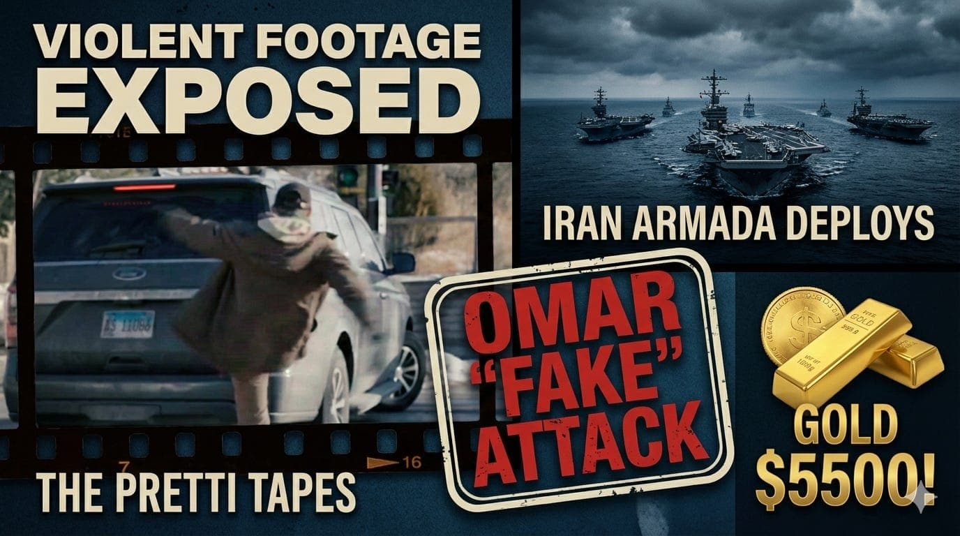 "THE PRETTI TAPES": Violent Footage Exposed, Omar 'Fake' Attack & Iran Armada Deploys - Lift the Veil cover