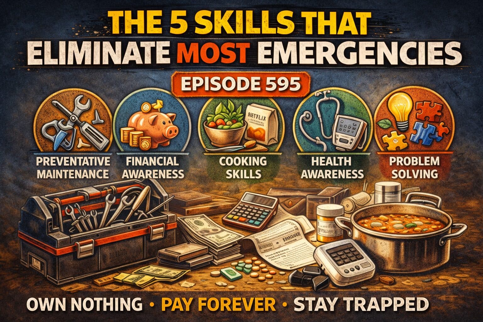 The 5 Skills That Eliminate Most Emergencies | Episode 595 - The Survival Punk Podcast cover