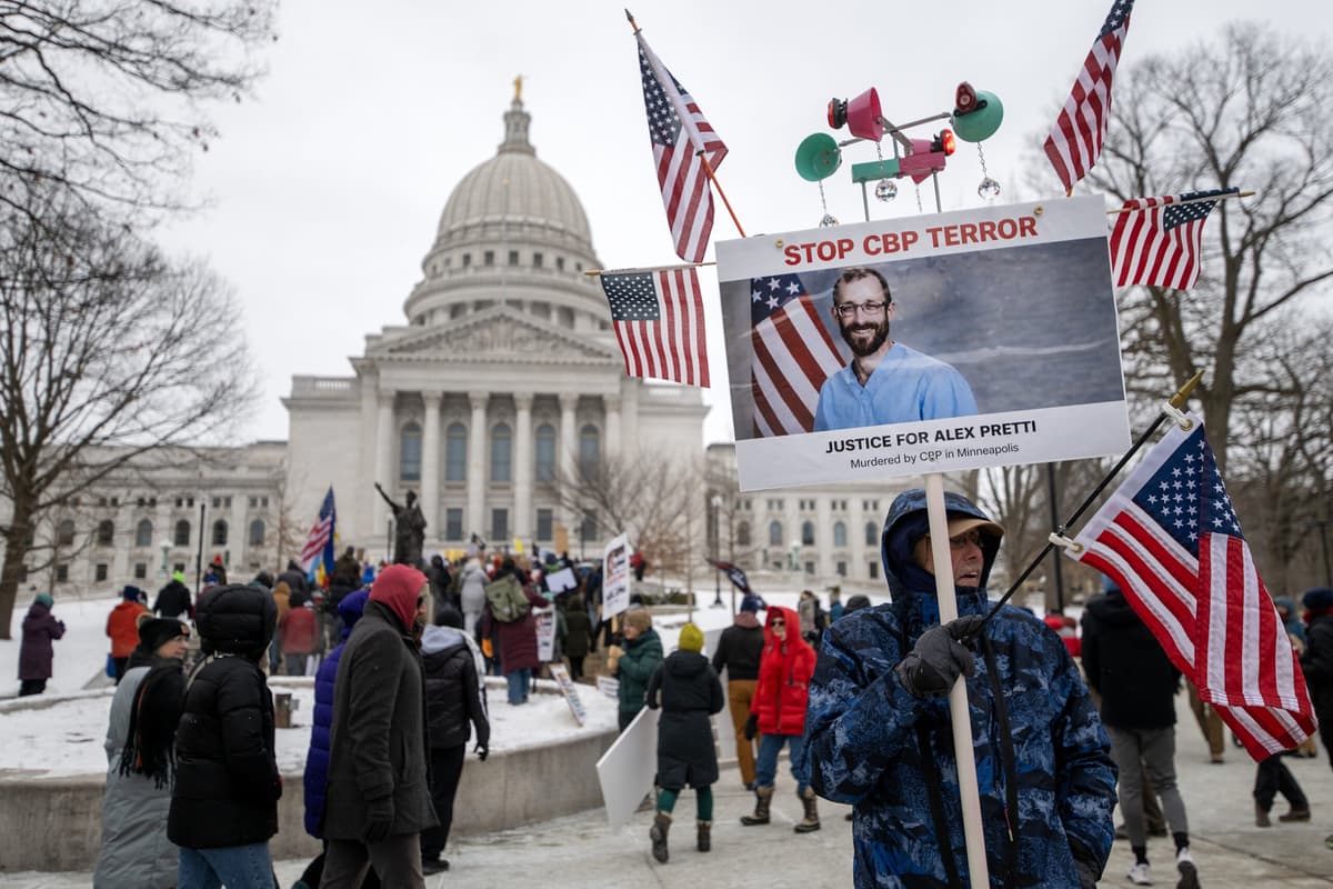 Hundreds protest fatal ICE shooting, Muskego man fights charge over “January 6th” chalk message - Wisconsin Today: Morning News cover