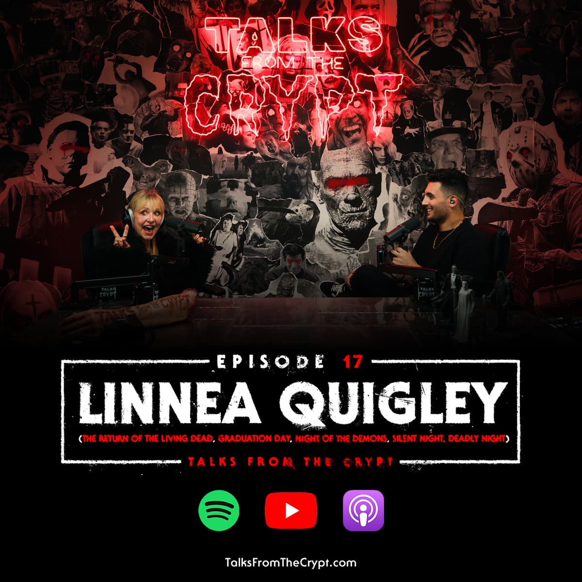 #17 - Linnea Quigley (The Return of the Living Dead, Night of the Demons, Silent Night Deadly Night, Graduation Day) - Talks From The Crypt cover