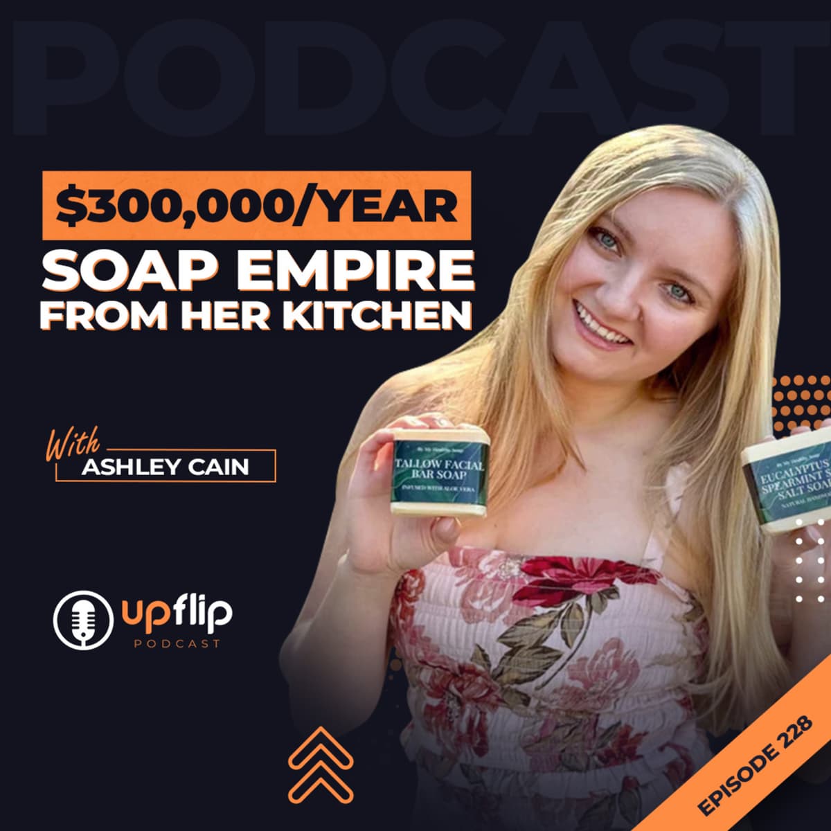 228. How a Stay-at-Home Mom Built a $300,000/year Soap Empire from Her Kitchen - The UpFlip Podcast cover