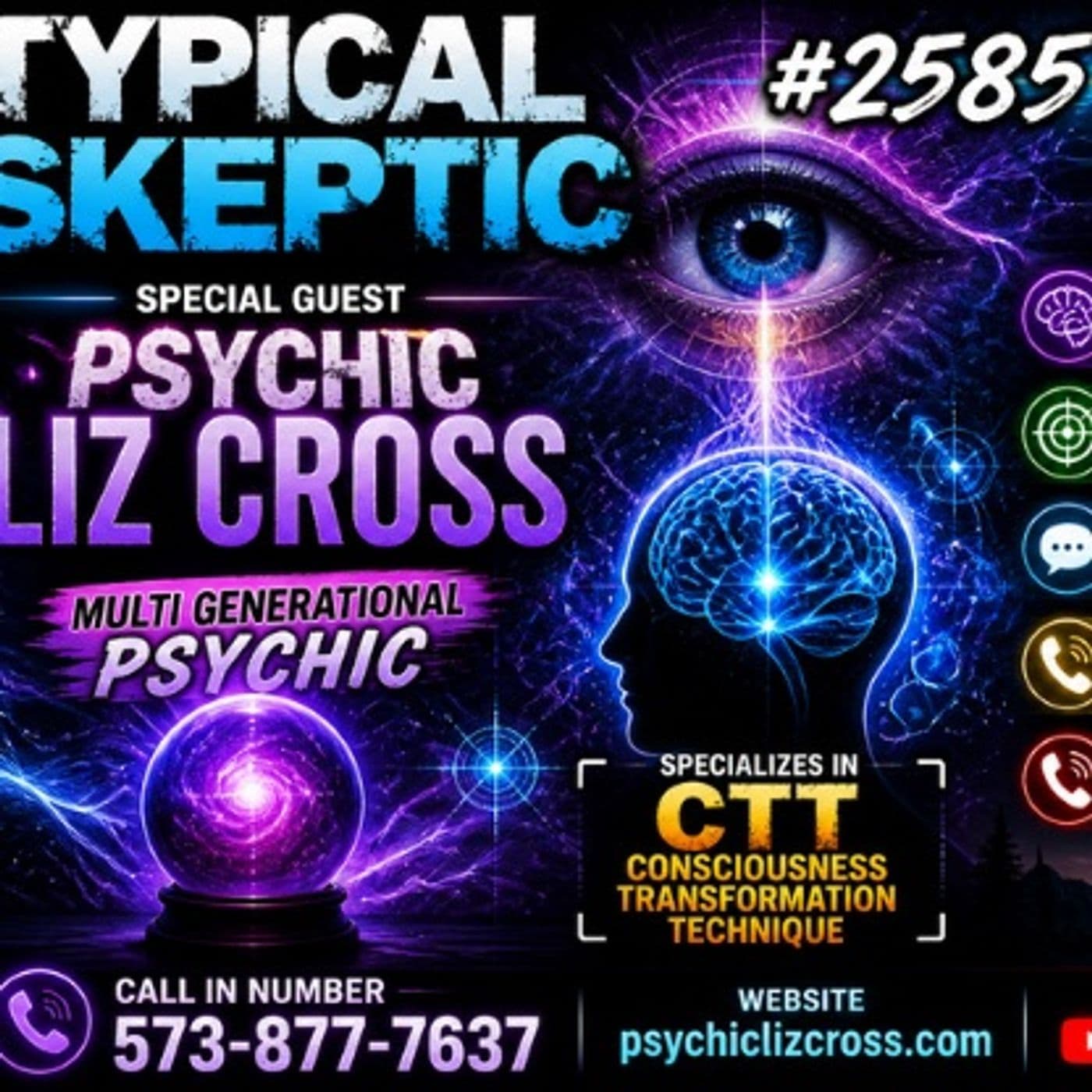 🔮 LIVE MIND PROBES, LIVE Q&A & CALL-IN READINGS! 🔮 PSYCHIC LIZ CROSS - TYPICAL SKEPTIC # 2585 - Typical Skeptic Podcast cover