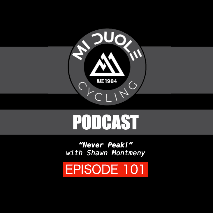 "Never Peak" with Shawn Montmeny - Mi Duole Cycling Podcast cover